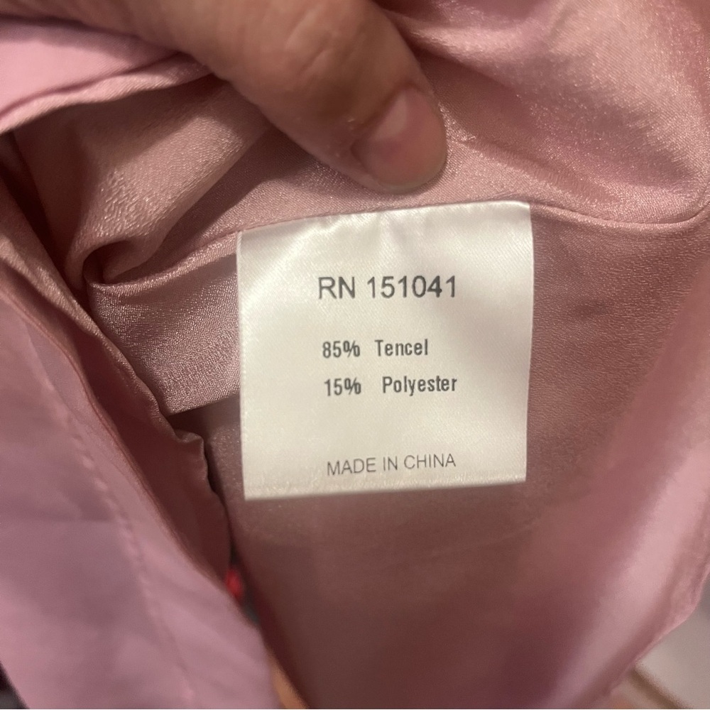 Kourt Pink Puff Sleeve Coquette Faux Two-Piece Dress - Tencel Blend, Size M - Picture 9 of 10